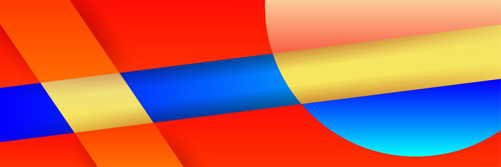 Dynamic shape gradient orange blue colorful Abstract design banner