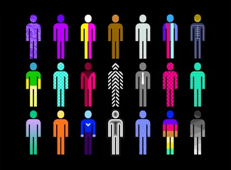 Gordijnen Grote vector icon set van verschillende mensen. Multicolor verschillende menselijke afbeeldingen geïsoleerd op een witte achtergrond. Elk pictogram bevindt zich op een aparte laag. ©  danjazzia