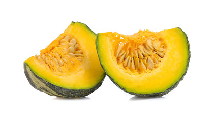  sliced pumpkin isolated on white background