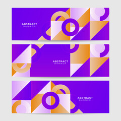 Modern memphis gradient purple colorful Abstract design banner