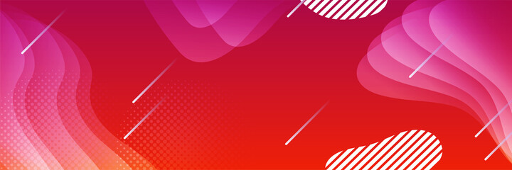 Modern memphis gradient red colorful Abstract design banner