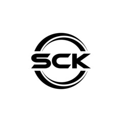 SCK letter logo design with white background in illustrator, vector logo modern alphabet font overlap style. calligraphy designs for logo, Poster, Invitation, etc.	