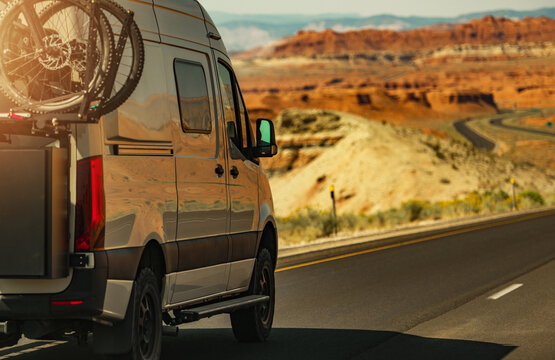 RV Class B Camper Van on a Scenic American West Route