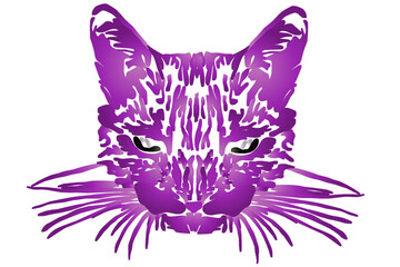 Beautiful gradient colour logo design  OF HEAD CAT illustration for wallpaper background ads or presentation template