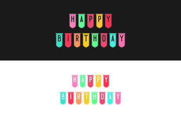 happy birthday simple minimal colorful birthday texts with colorful background vibe birthday card, banner
