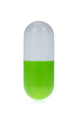 Close up of Medicine capsule isolated on white background.