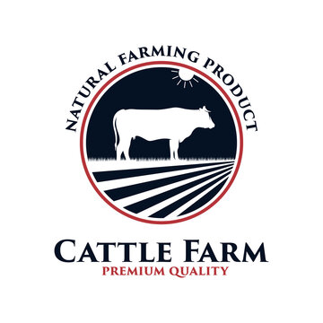 Cattle farm premium quality logo design