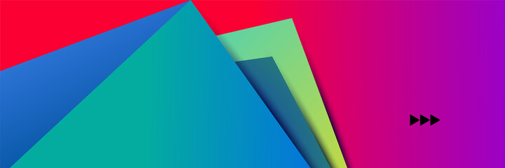 Modern shape gradient green purple blue colorful Abstract design banner