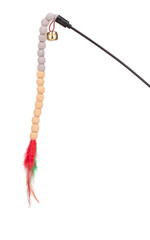 feather toy for cat isolated on a white background