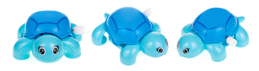 Set of Toy Turtle Wind Up Isolated on a white background.