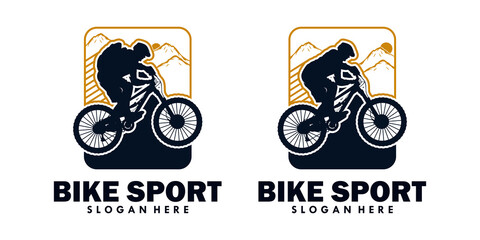 bike sport logo illustration isolated in white background