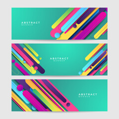 Stick gradient green purple yellow colorful Abstract design banner