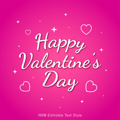 Valentine's day card design template with editable text style effect. EPS vector file