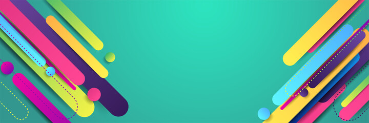 Stick gradient green purple yellow colorful Abstract design banner