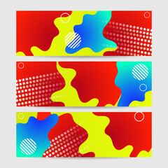 Obraz premium Modern dynamic gradient red blue yellow colorful Abstract design banner