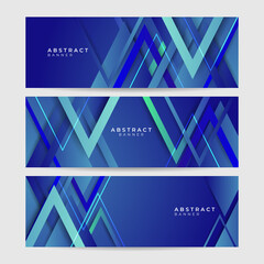 Gradient stroke blue colorful Abstract design banner