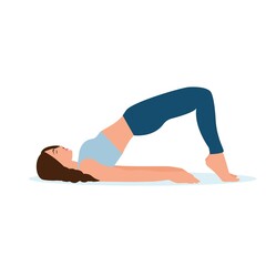 Woman doing yoga exercises. Healthy lifestyle.Meditation.Vector illustration