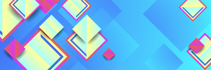 Diamond gradient blue pink colorful Abstract design banner