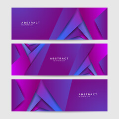 Gradient shape purple blue colorful Abstract design banner