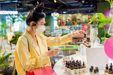 woman shopping in city