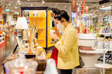 woman shopping in city