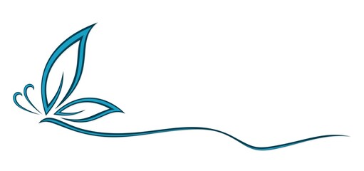 The Symbol of stylized blue butterfly.