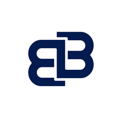 BB monogram logo.Letter b typographic icon.Lettering sign isolated on light background.Alphabet initials.Modern, design, geometric, minimalist, web, tech style character.	