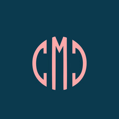 CM monogram logo.Letter m, letter c typographic icon.Lettering sign isolated on dark background.Alphabet initials.Modern, design, geometric, minimalist, web, tech style characters.