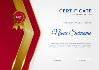 Professional golden red certificate design template