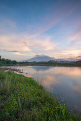 sunset over the river