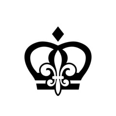 Fleur De Lis Crown Logo isolated on white background © sljubisa