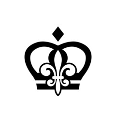Fleur De Lis Crown Logo isolated on white background - obrazy, fototapety, plakaty