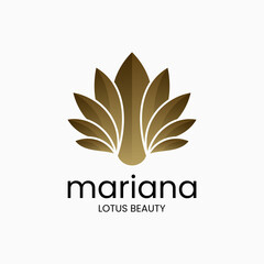 Vector Logo Illustration Lotus Gradient Colorful Style.