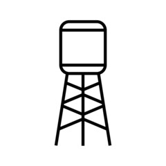 Water tower line icon, vector logo isolated on white background