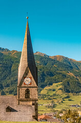 Beautiful church on a sunny summer day at Matrei, Eastern Tyrol, Austria