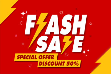 flash sale banner template design.vector illustration.