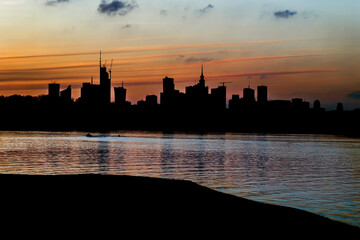 City Of Warsaw Twilight Silhouette