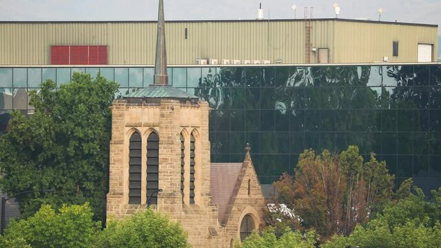 Tower Of St. Michael's Episcopal Cathedral In Boise, Idaho. medium shot