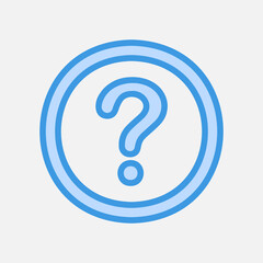 Questions icon in blue style about social media, use for website mobile app presentation
