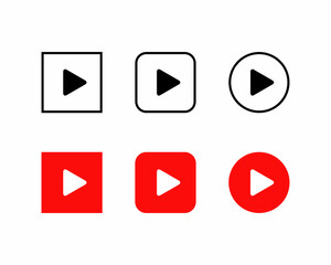 Play Button Icon in Flat Style. Vector Illustration