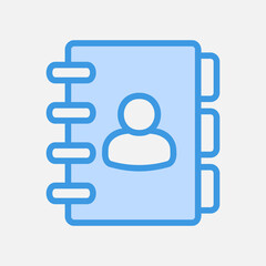 Contacts icon in blue style about social media, use for website mobile app presentation