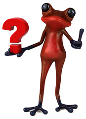 Fun red frog - 3D Illustration