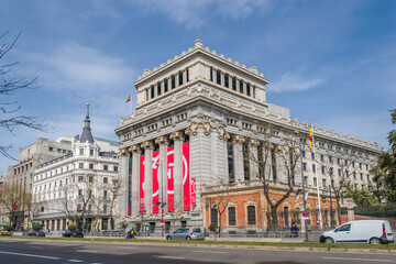 Instituto Cervantes, located on Calle de Alcalá, Madrid, Spain. It is the public institution created by Spain for the promotion and teaching of the Spanish language.
