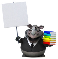 Fun rhinoceros - 3D Illustration