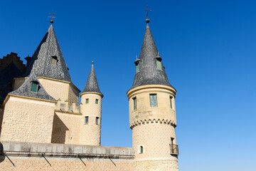 Fototapeta na wymiar Towers of the Alcazar de Segovia, Spain