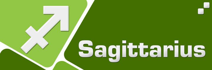 Sagittarius Green Rounded Squares Horizontal 