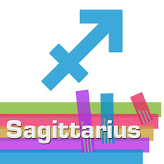 Sagittarius Abstract Colorful Stripes Square 