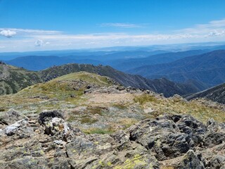 Kosciuszko national park mountains in summer 
