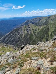 Kosciuszko national park mountains in summer 