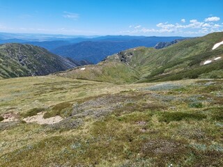 Kosciuszko national park mountains in summer 